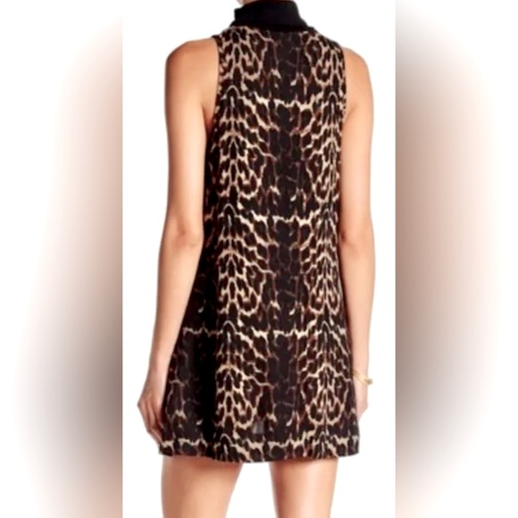 One Teaspoon Sleeveless Mock Neck Arizona Leopard Print A-line Mini Dress ZB1 - Picture 8 of 9